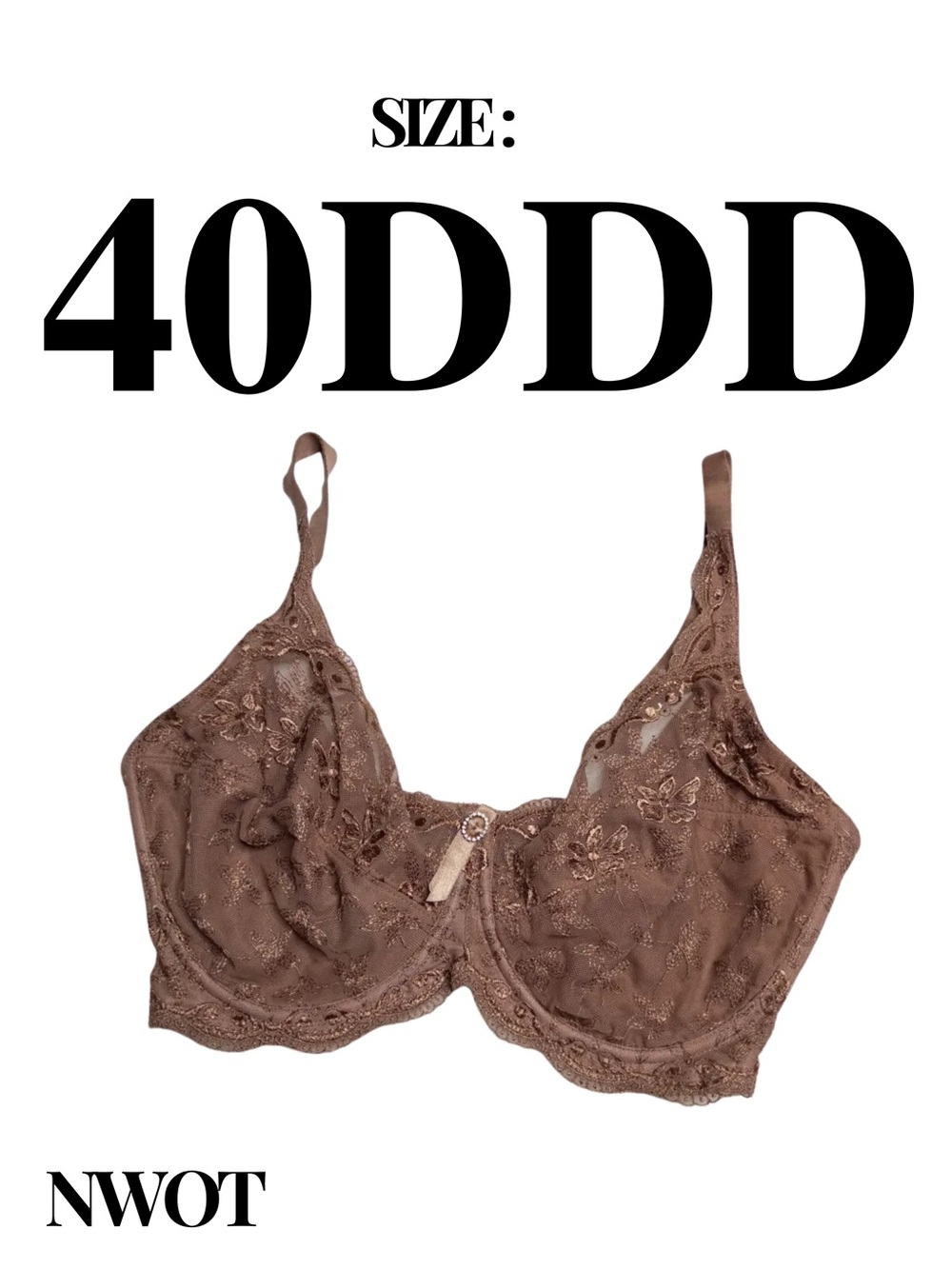 Bra D’More Lace Underwire Bra NWT — Size 40DDD